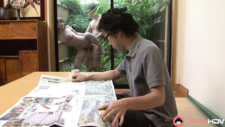 Japanese Housewife Yui Ayana Cheats with Brunette Hairy Pussy Fingering and Blowjob