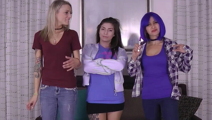 Lesbian Teen Threesome Strip Game Bet Loser Gets Inked Tattoo by Winners