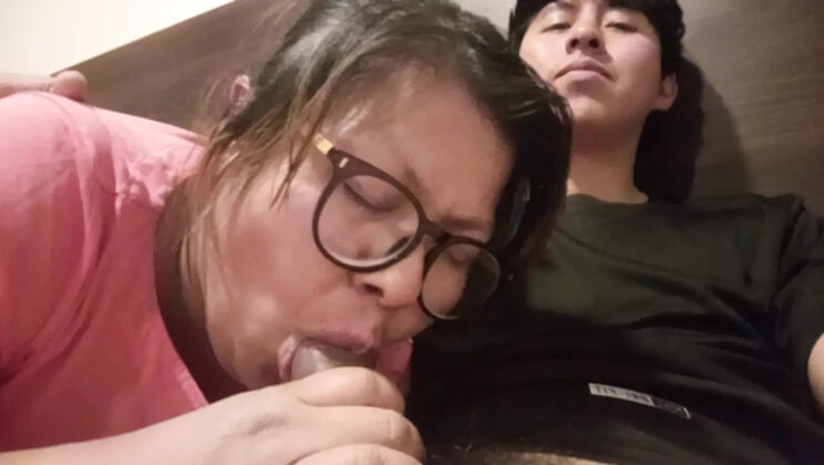 Desperate Indian Aunty from Facebook Sucks Cock in Hotel Room - MooDBO Homemade MILF