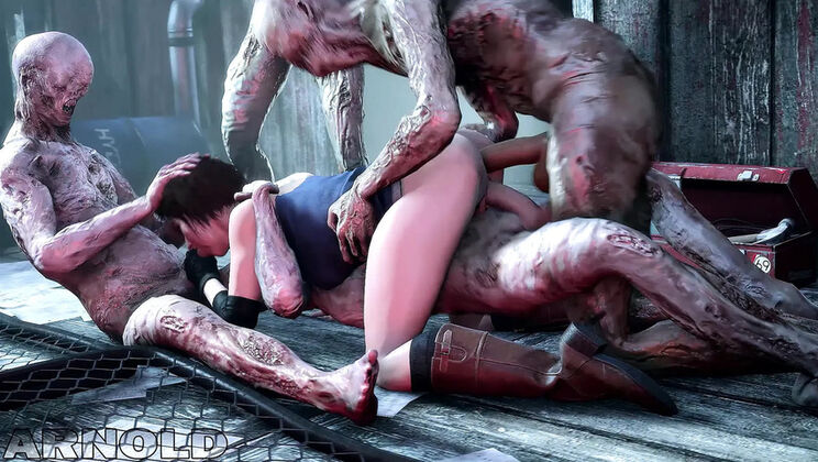 Jill Valentine Resident Evil 3D Hentai - Big Tits Anal Fuck Compilation with Sound