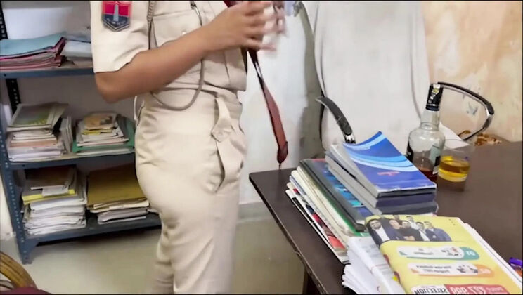 Desi Police Woman Fucks Senior Officer in Police Station - Big Ass MILF Riding Hard