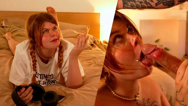 Amateur French Redhead Stepdaughter Fucks Daddy in Bathroom - Hairy Teen Creampie