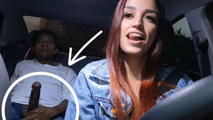 Slutty Latina Driver Catches Passenger Jerking Off and Fucks Him Hard