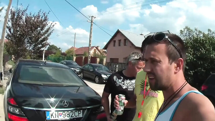 German Pool Party: Hot Girls Get Naked with Guys for Outdoor Threesome & Blowjob