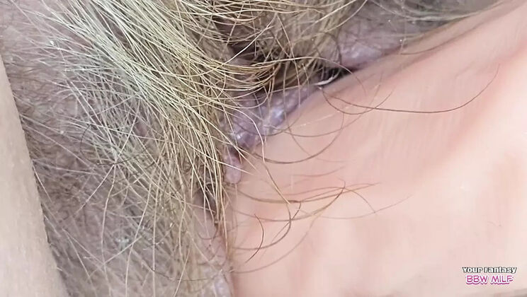 BBW Aunty Hairy Pussy Solo Play with Dildo and Creamy Climax