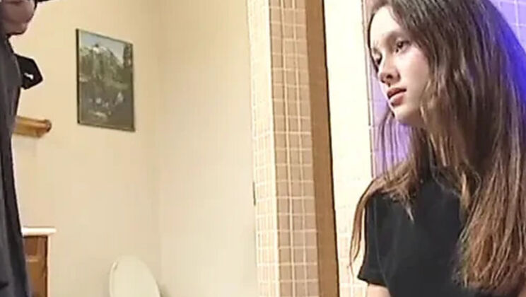 Jassie James Nympho Teen Brunette In Home Bathroom With Stepbrother