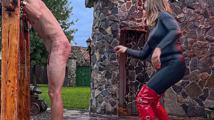 Mistress Zeida Hard Whip Outdoor BDSM Pain Slave Extreme Femdom Whipping