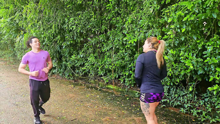 Big Tits Colombian MILF KerentSleen Gets Extra Cardio Fucked By Running Neighbor Trevor Harper