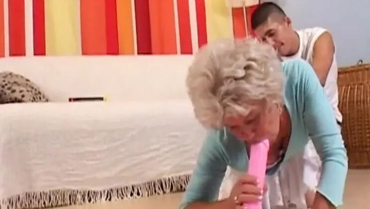 Blonde MILF Effie Sucks and Fucks Big Dildo - Hot Mature with Big Tits