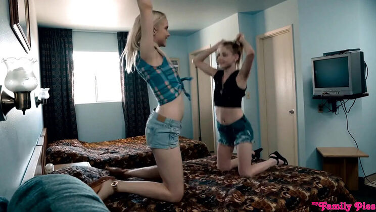 Kenzie Reeves & Chloe Cherry Blowjob Cumshot - Petite Teens Fuck Hard Doggy Style - Part 3