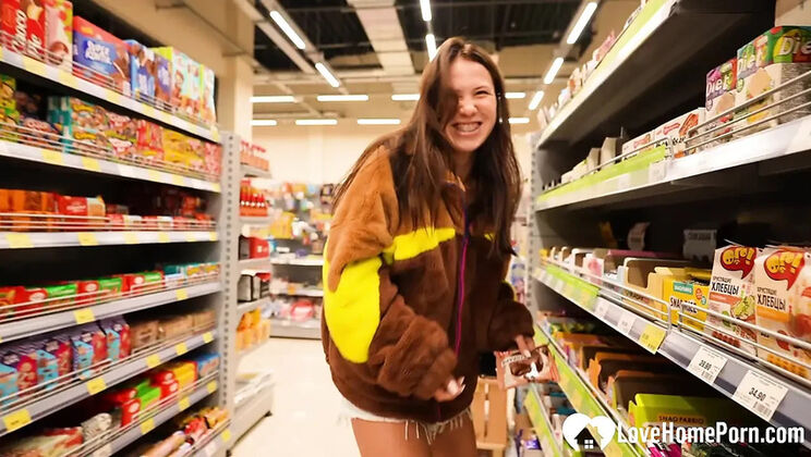 Nika Nut My Horny Girlfriend Sucks My Cock in Public Shop POV