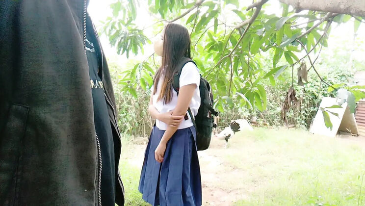 Lonely Teen Stepdad Comforts Her in Forest After Bad Grades - Public Outdoor Sex