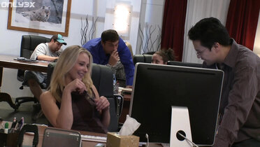 Natalie Norton seduces office colleague after hours - Big ass blonde secretary creamed on tits