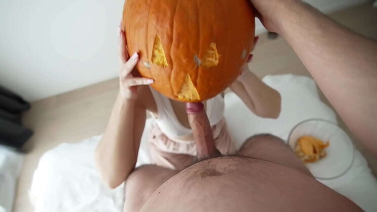 Halloween Pumpkin Game Fails With Stepsister Jennylux - Wet Blowjob & Huge Creampie