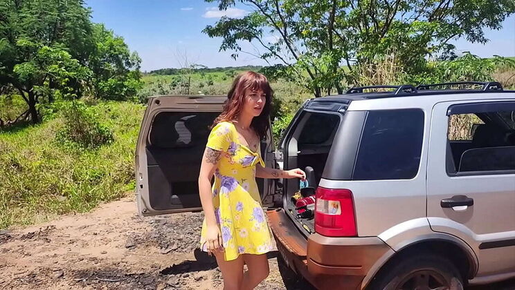 Halloween Camping Trip: Step-Sister Luna Olvr Gets a Big Cock Bareback from Tattooed Stud