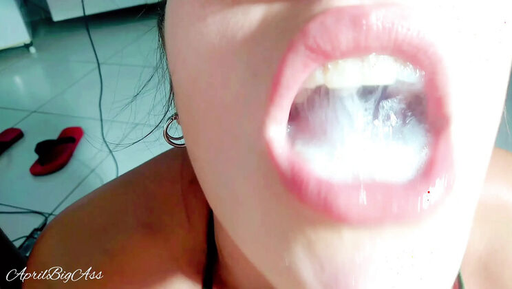 Stepdaughter April BigAss Deep Throat Swallows All My Cum - POV Blowjob