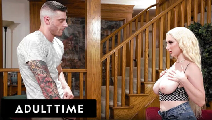 Skylar Vox Big Tits Blonde Teases Horny Stepbrother With Touch & Sloppy Blowjob