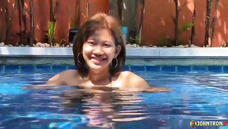 Hot Curvy Redhead Asian Amateur Takes It Underwater - Anal, Blowjob, Creampie