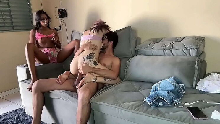 Skinny Latina Maria Morangoh Threesome with Naomi Salles - Homemade Interview and Double Blowjob