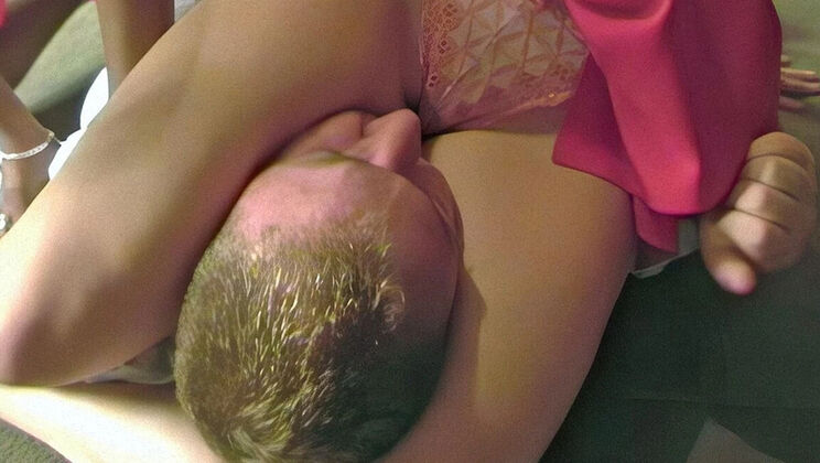 Topless Gym Domination: Lucy Gresty Crushes Slave in Shorts - Interracial Femdom Threesome HD