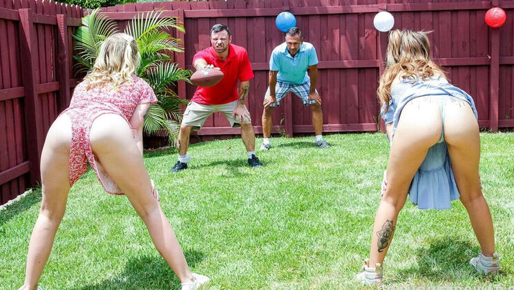 Stepdad Love: Krissy and Macy Are Good Little Sluts for Daddy in Backyard Foursome