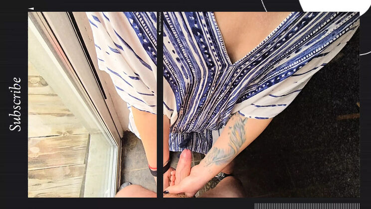 Amateur MILF Tight Pussy Holds Cock Tight - Huge Cumshot in Panties Outdoor POV