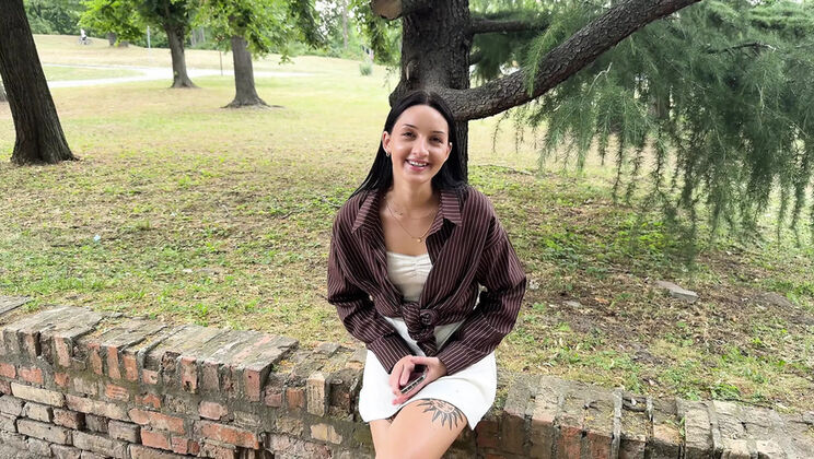 Pretty Russian Tourist Girl Fucks Stranger in Outdoor Doggy Style Sex - Blowjob & Cum in Mouth POV