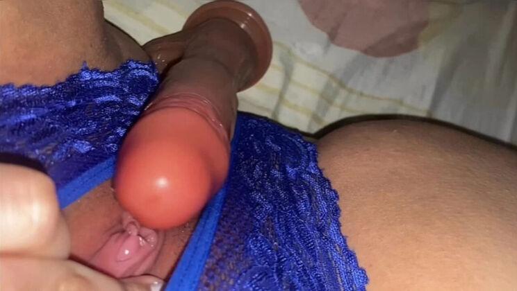 Wet Latina Solo Masturbation - Dildo Rubbing My Big Clit Until I Moan & Orgasm in Lingerie