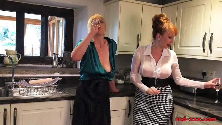 Big Tits Blonde Lesbian Lucy Gresty Horny Kitchen Fuck with Dirty Talk