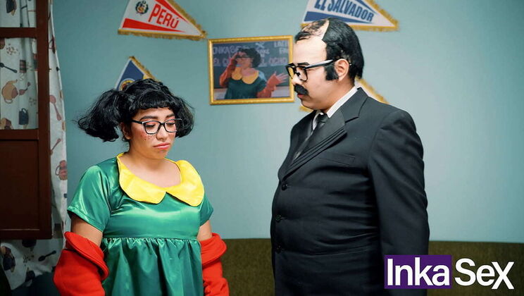 El Chibolo 18 - Don Panzon eats Cholondrina's cake for rent - Big natural tits Latina massage parody