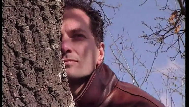 Italian MILF with Big Tits Sucks Four Hunters Outside