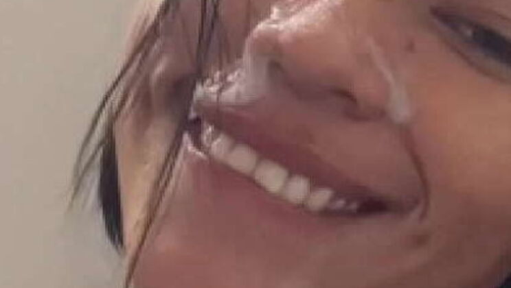 Amateur Couple: Brunette Latina GF Drains His Huge Cock & Takes Creampie - Rough Face Fucking & Ball Licking