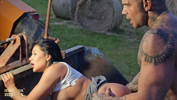 Colombian beauty Mariana Martix gets fucked hard by Italian farmer Luca on tractor - big ass, big tits, creampie