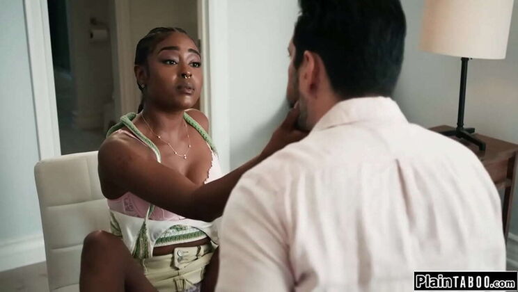 Stepdad Spied On Me Now He Licks My Pussy - Tommy Pistol & Destiny Cruz Interracial Taboo Sex