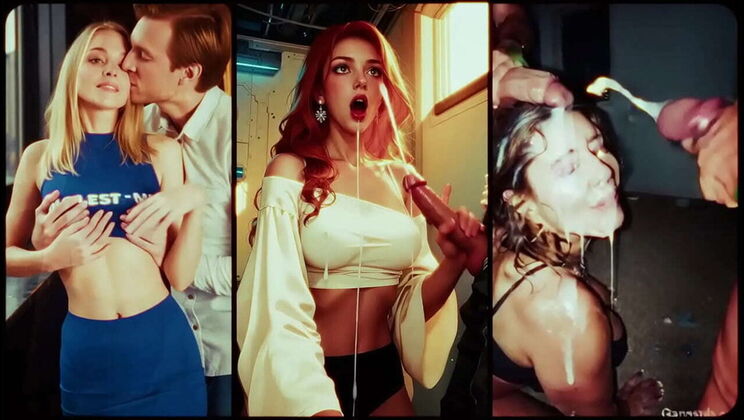 AI Cum in Mouth and Deepthroat Compilation - Adorable Facials and Huge Cocks