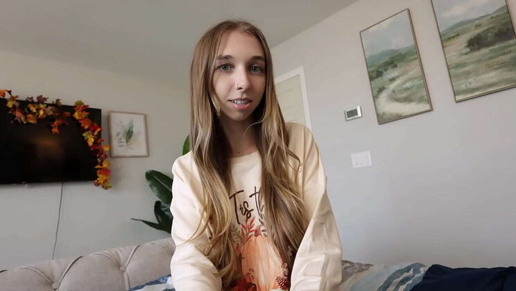 Step Sister Breezy Bri Gets Thanksgiving Dick - Amateur Blowjob & Tight Pussy Fuck