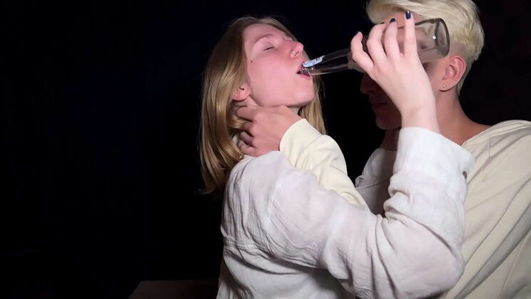 Busty College Girl Squirts Hard From Rough Threesome Fuck At House Party