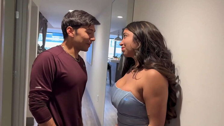 My Horny Neighbor Fucks Me Deep While Parents Are Out - Creampie & Big Booty Latina MILF Verito Aguas