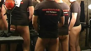 Young Slim Blonde Teen John Thompson Gets Gangbang Facial and Cum in Mouth