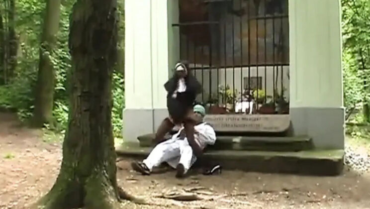 Christina Lee Outdoor Forest Fuck - Big Tits Nun Gets Pussy Fingered & Cum in Mouth Blowjob