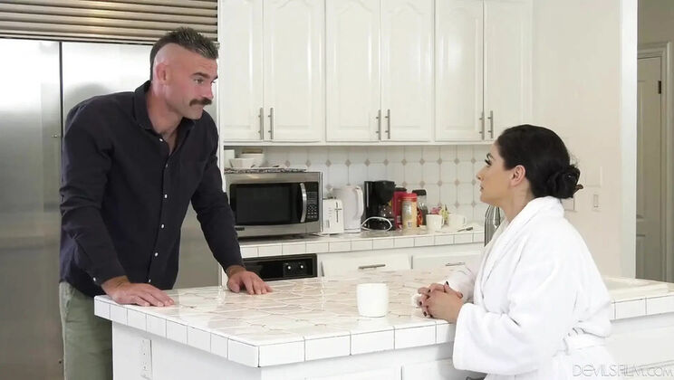 Alex Coal Nympho Teen Rides Big Dick and Gets Facial Cum in Kitchen