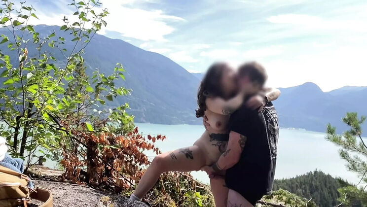 HotNetWife Hiking MILF Sucks Big Cock Raw on Mountain - Outdoor Public Sex & Cum