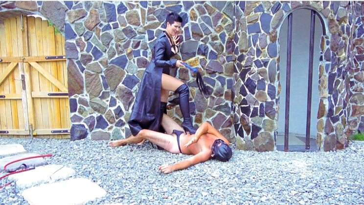 Greek Mistress Alexandra Extreme BDSM - Slave Whipping & Ballbusting Punishment Outdoors