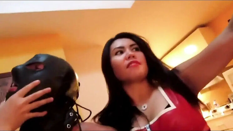 Asian Mistress BDSM: 3 Dommes Enslave Slave in Latex Humiliation