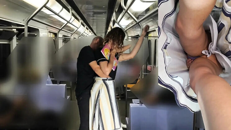 Naughty Student Offers Hard Train Sex With Big Ass Brazilian - Public Fingering & Close-Up Surprise