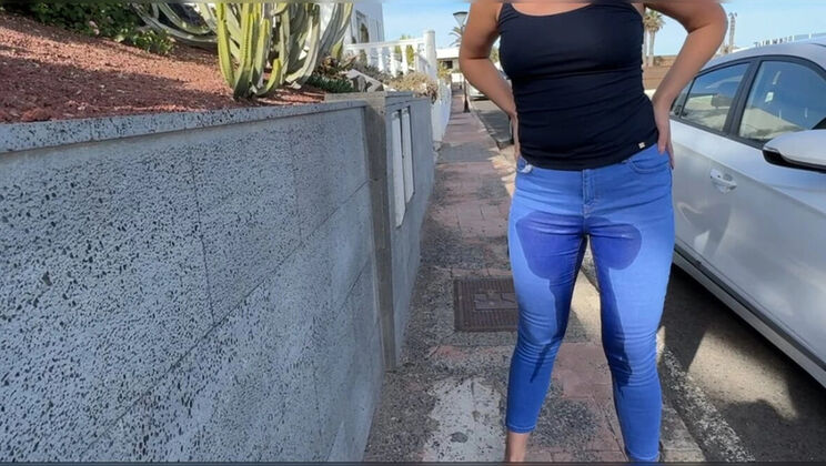 Emma Voyeur Desperate MILF Pissing in Tight Jeans Public Outdoor Compilation