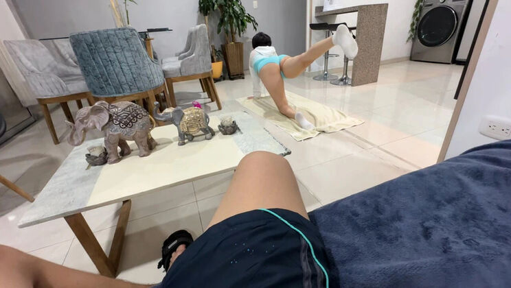Big Ass Amateur Stepsister Does Sexy Yoga - I Fuck Her Hard With My Huge Cock