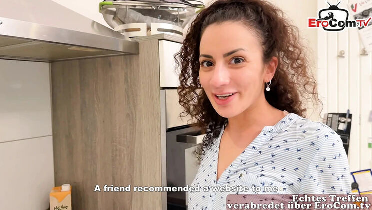 German MILF Next Door Fucks Stranger In Kitchen - First Date Sex