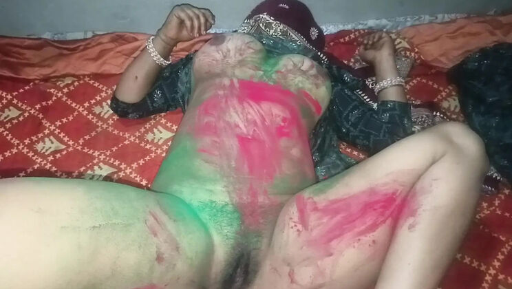 Holi Special: Bhabhi Gets Fucked Hard by Her Devar (Anal, Blowjob, Doggy)