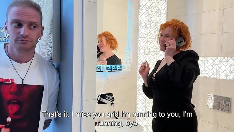 Step Mom's Secret Hardcore Blowjob With Her Busty Redhead Step Son